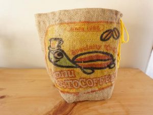 コーヒー麻袋リメイク 植木鉢カバー(小)