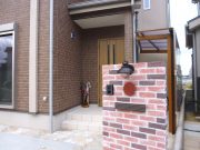 門柱のやり替えと自転車置き場